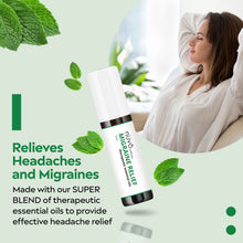 Load image into Gallery viewer, Migraine Relief Roll-On, Made with Peppermint, Lavender, Eucalyptus, &amp; Other Aromatherapy Essential Oils, for Headaches, Body Pain, and Sore Muscles
