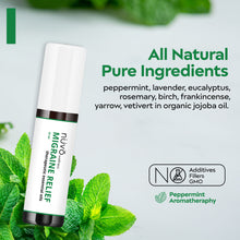 Load image into Gallery viewer, Migraine Relief Roll-On, Made with Peppermint, Lavender, Eucalyptus, &amp; Other Aromatherapy Essential Oils, for Headaches, Body Pain, and Sore Muscles
